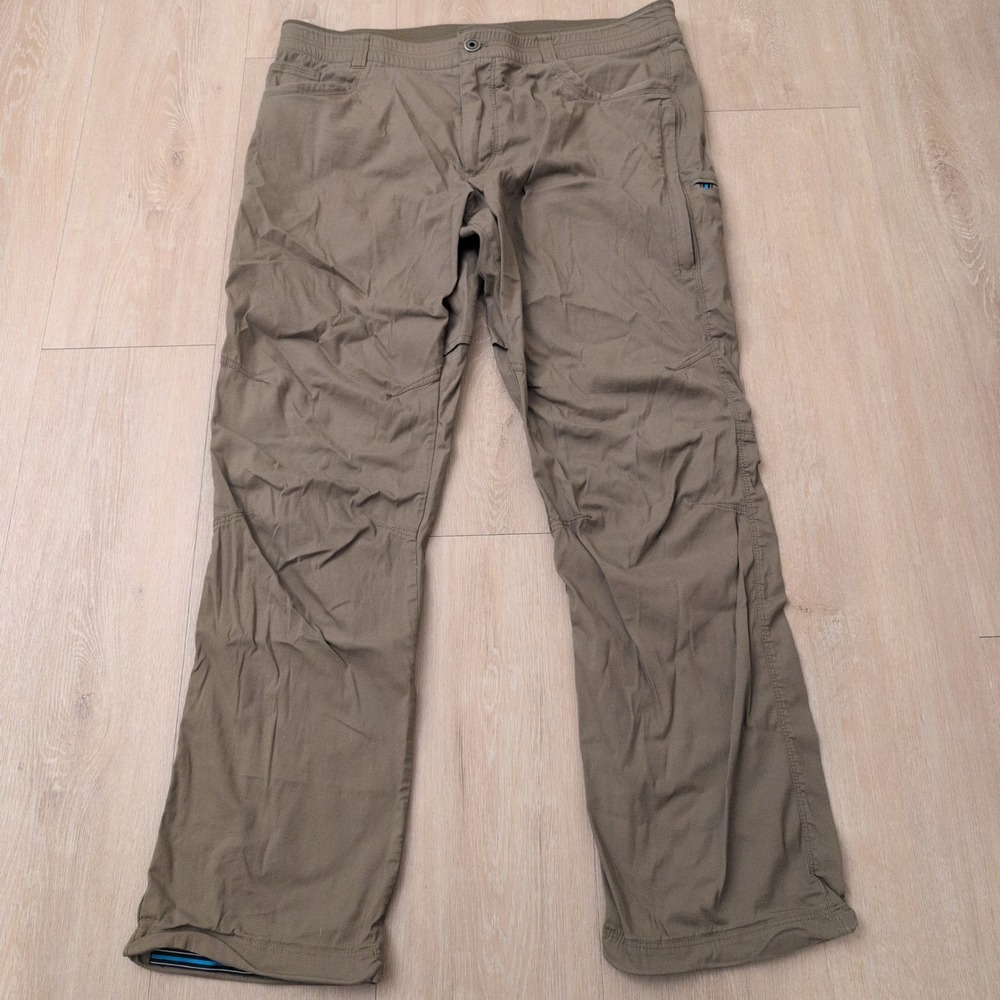 Kuhl Khaki Brown Hiking Pants Mens Size 38 Articulated Knee Outdoor